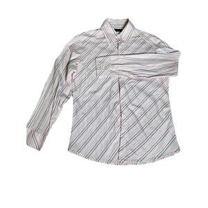 7 Diamonds Dress Shirt Men’s L Pink Striped Textured Button Up